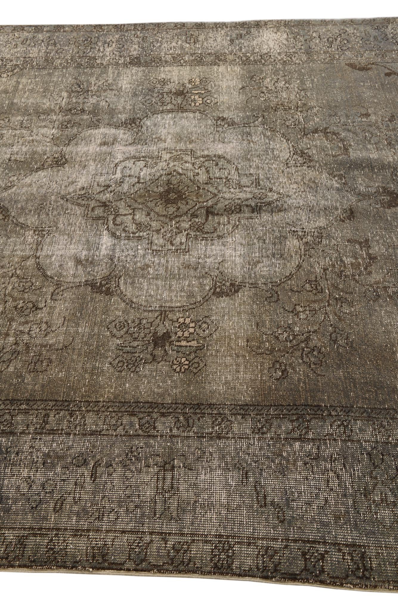 6' 7 x 9' 5 Hand Knotted Ultra Vintage Persian Wool Rug