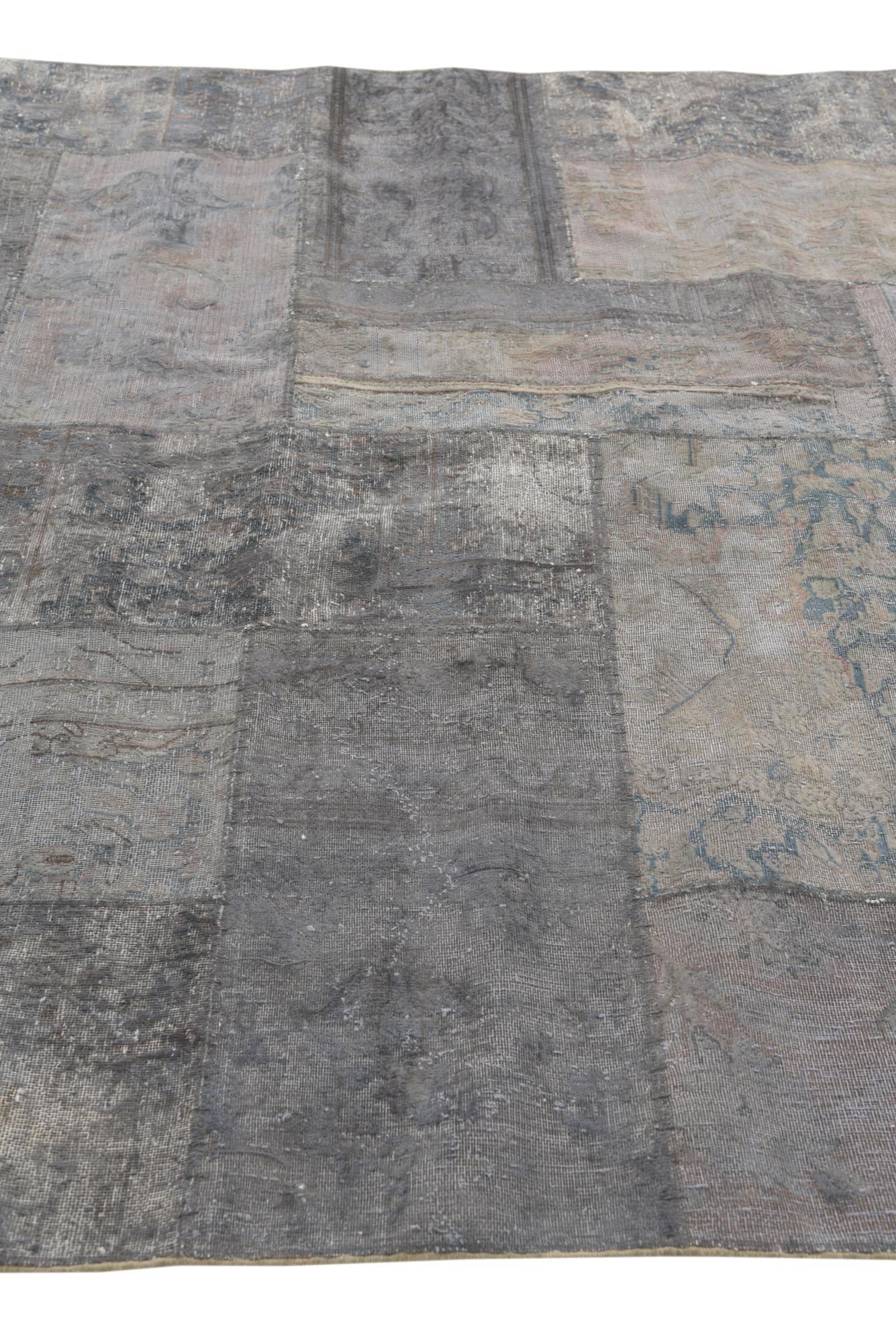 6' 8 x 9' 8 Hand Knotted Ultra Vintage Persian Wool Rug