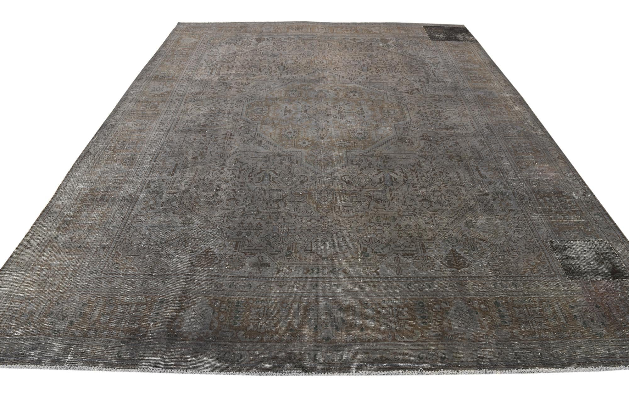 9' 9 x 12' 7 Hand Knotted Ultra Vintage Persian Wool Rug