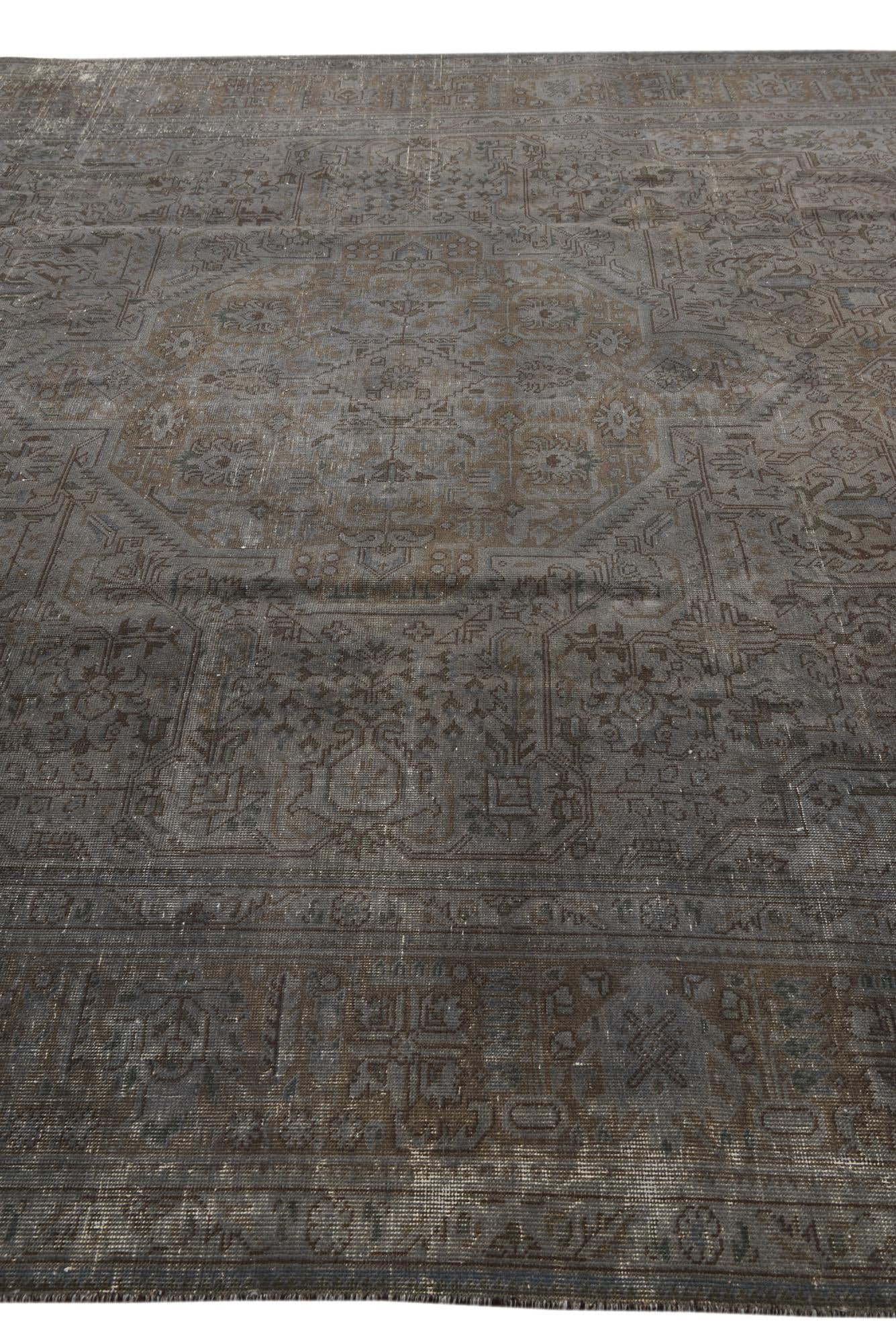 9' 9 x 12' 7 Hand Knotted Ultra Vintage Persian Wool Rug