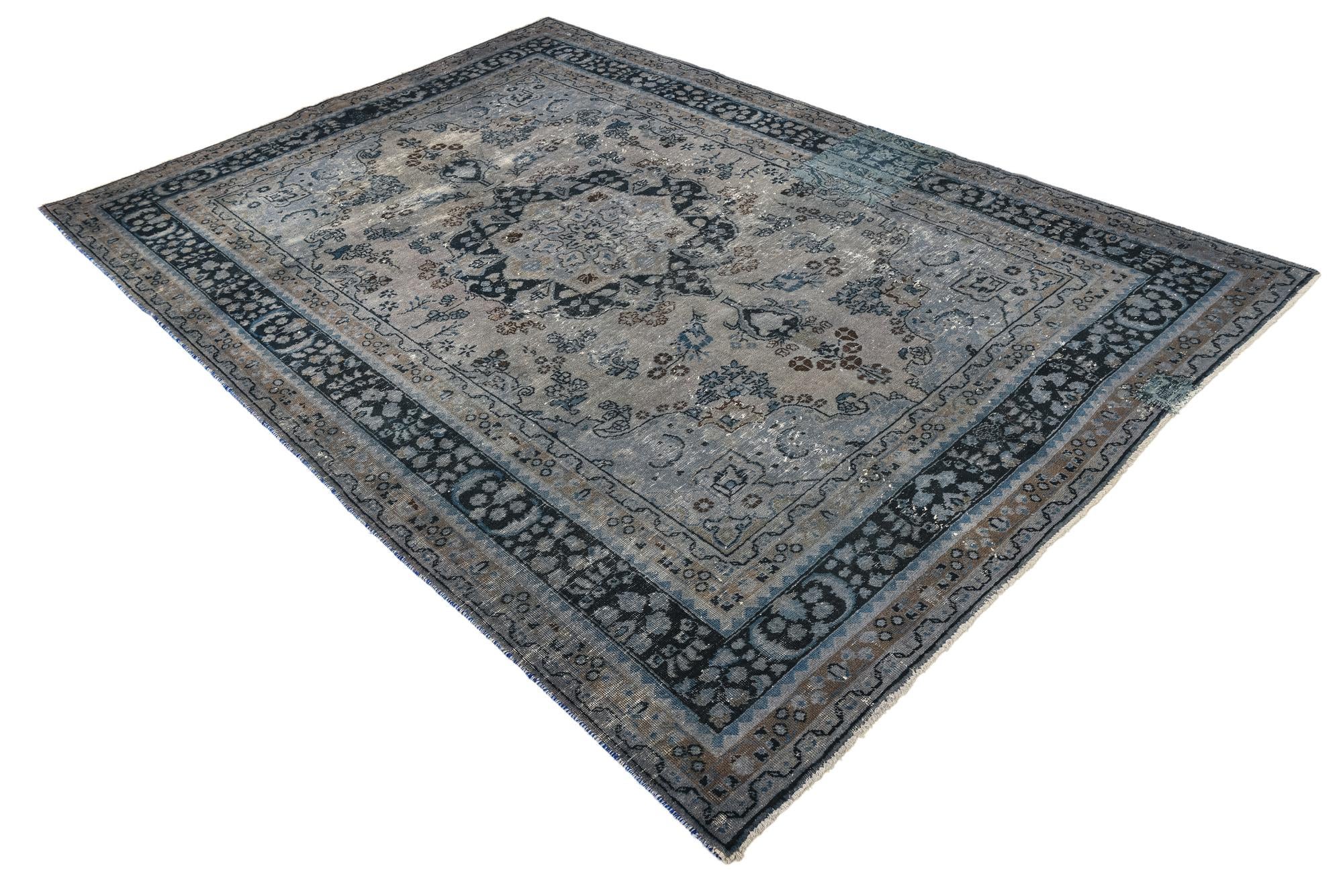 6' 4 x 9' 3 Hand Knotted Ultra Vintage Persian Wool Rug