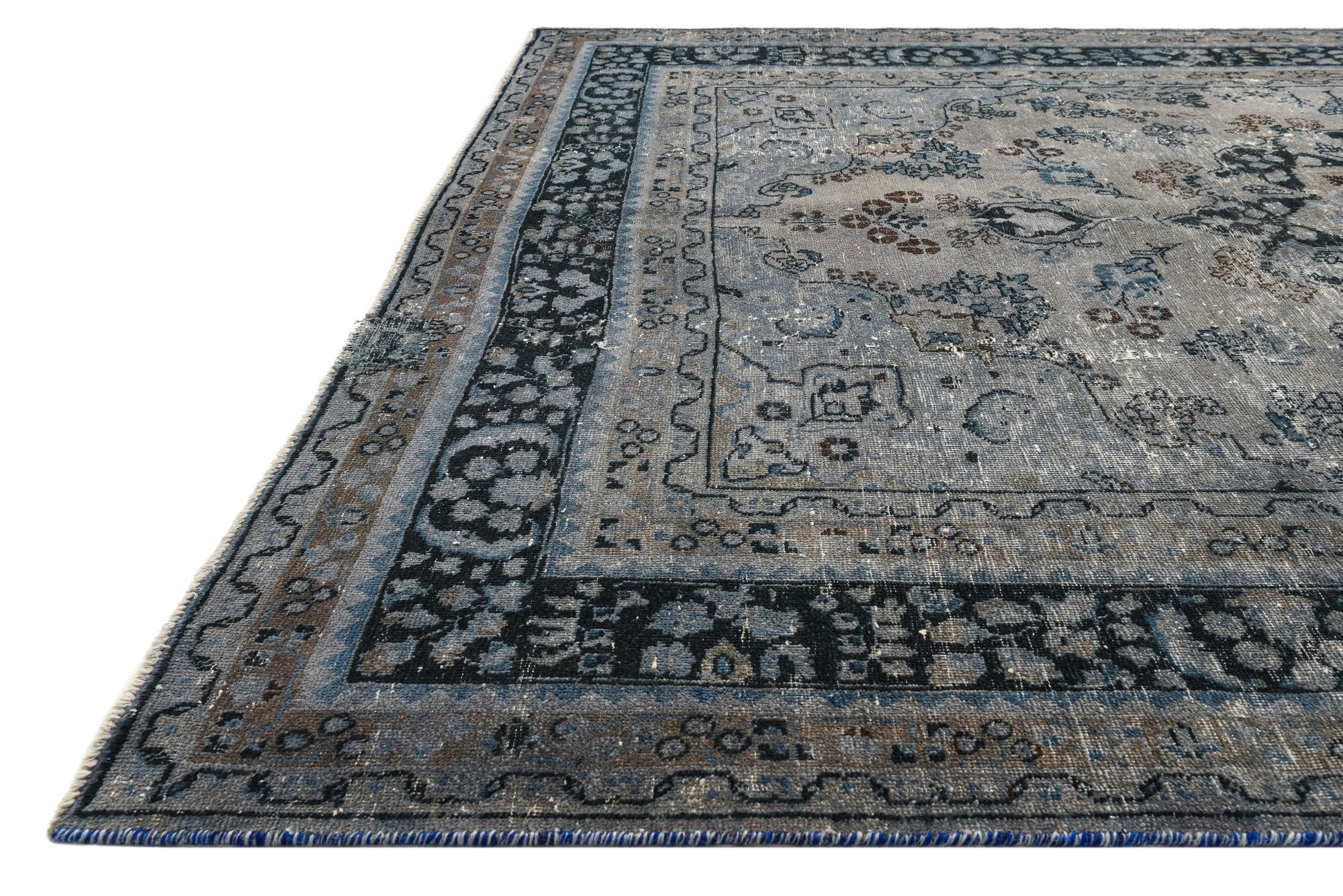 6' 4 x 9' 3 Hand Knotted Ultra Vintage Persian Wool Rug