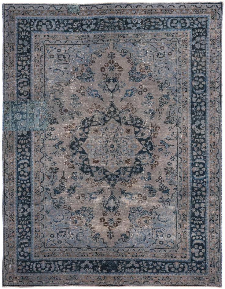 Detail image of 6' 4 x 9' 3 Hand Knotted Ultra Vintage Persian Wool Rug