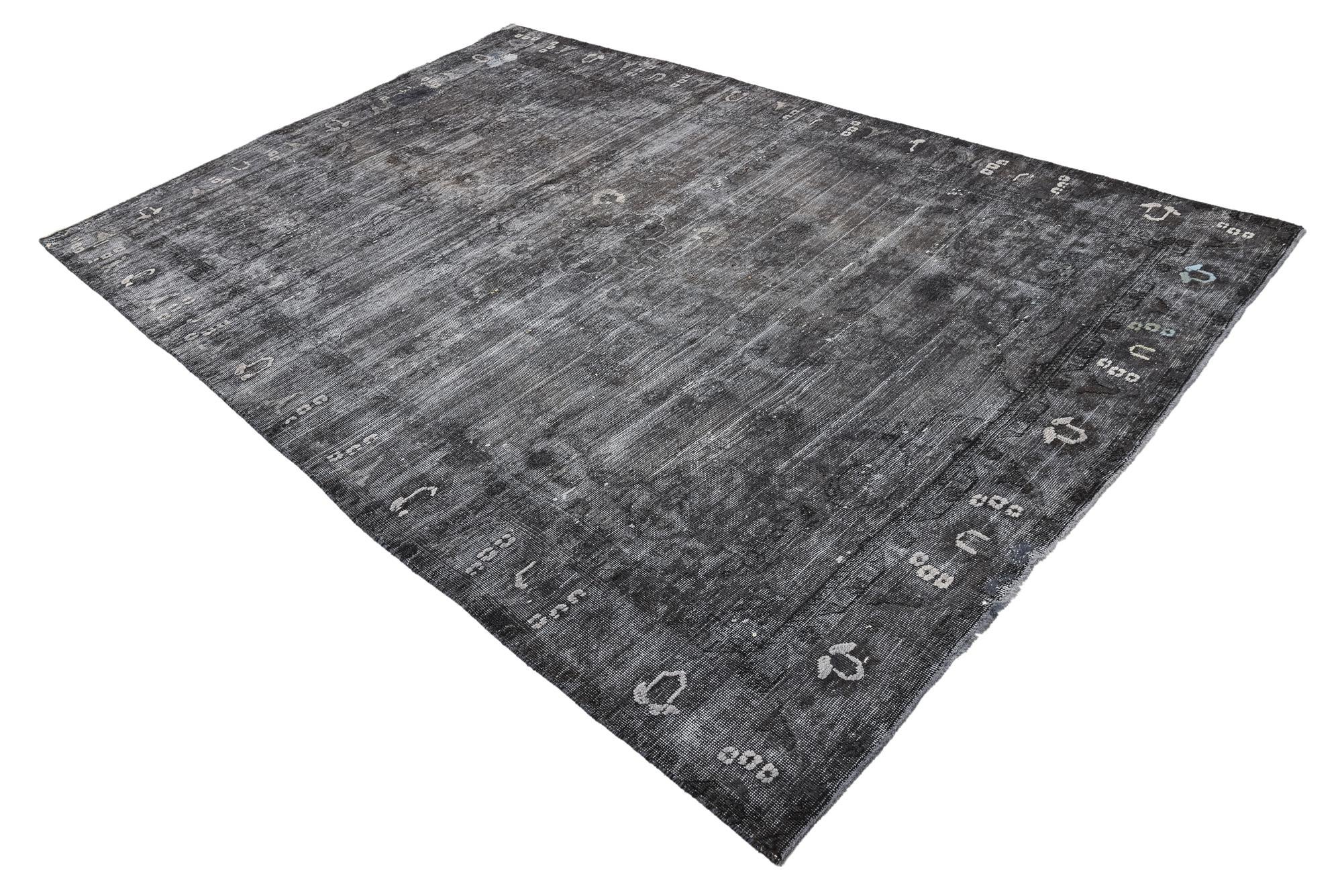 6' 4 x 9' 7 Hand Knotted Ultra Vintage Persian Wool Rug