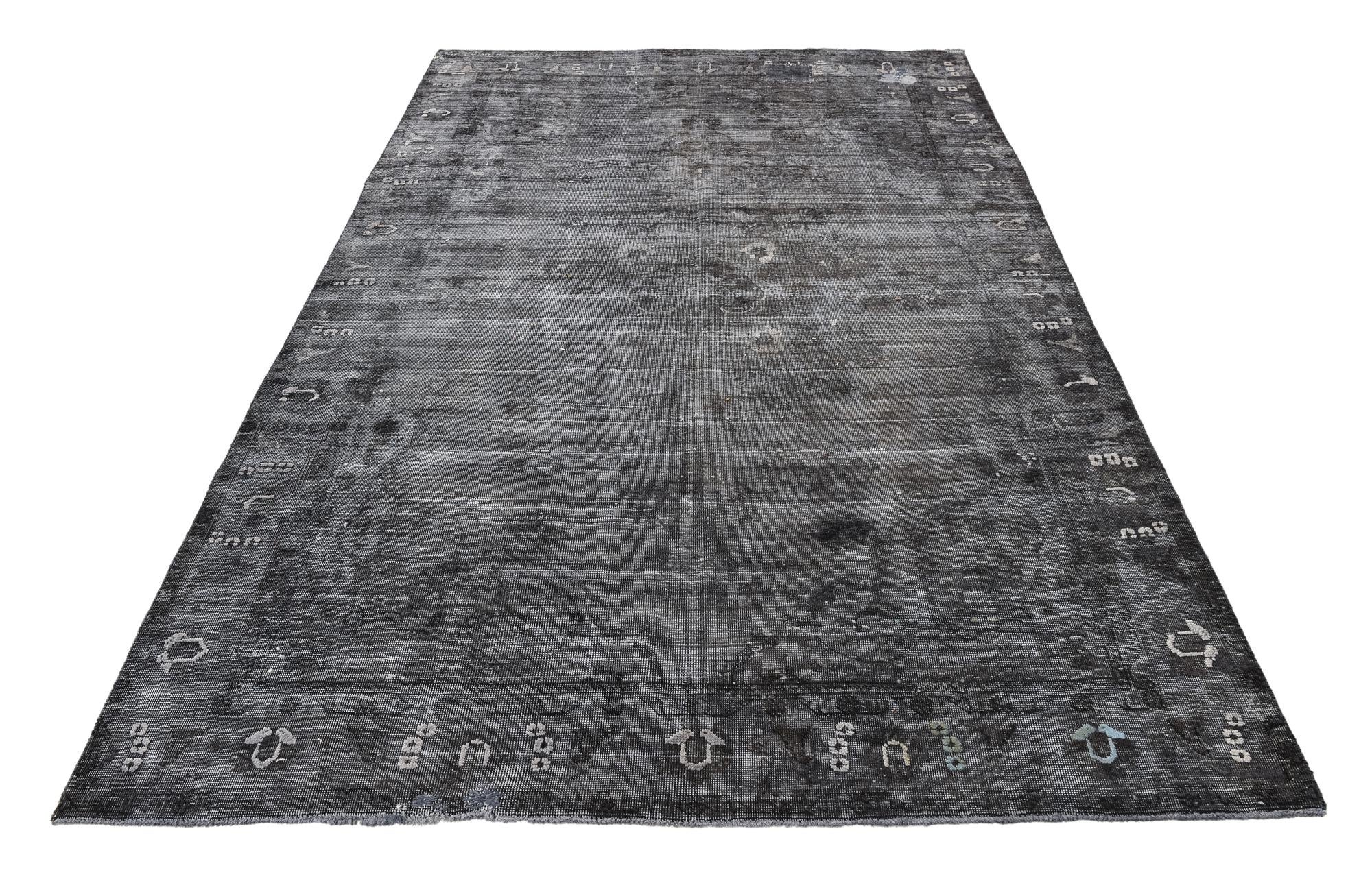 6' 4 x 9' 7 Hand Knotted Ultra Vintage Persian Wool Rug