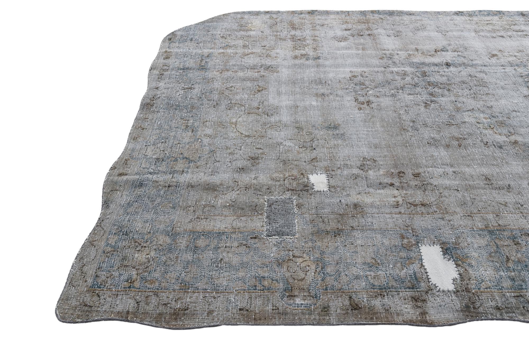 8' 3 x 11' 6 Hand Knotted Ultra Vintage Persian Wool Rug