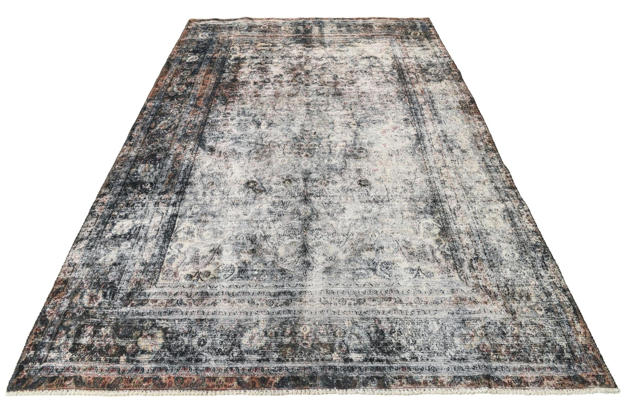 6' 8 x 10' 2 Hand Knotted Ultra Vintage Persian Wool Rug