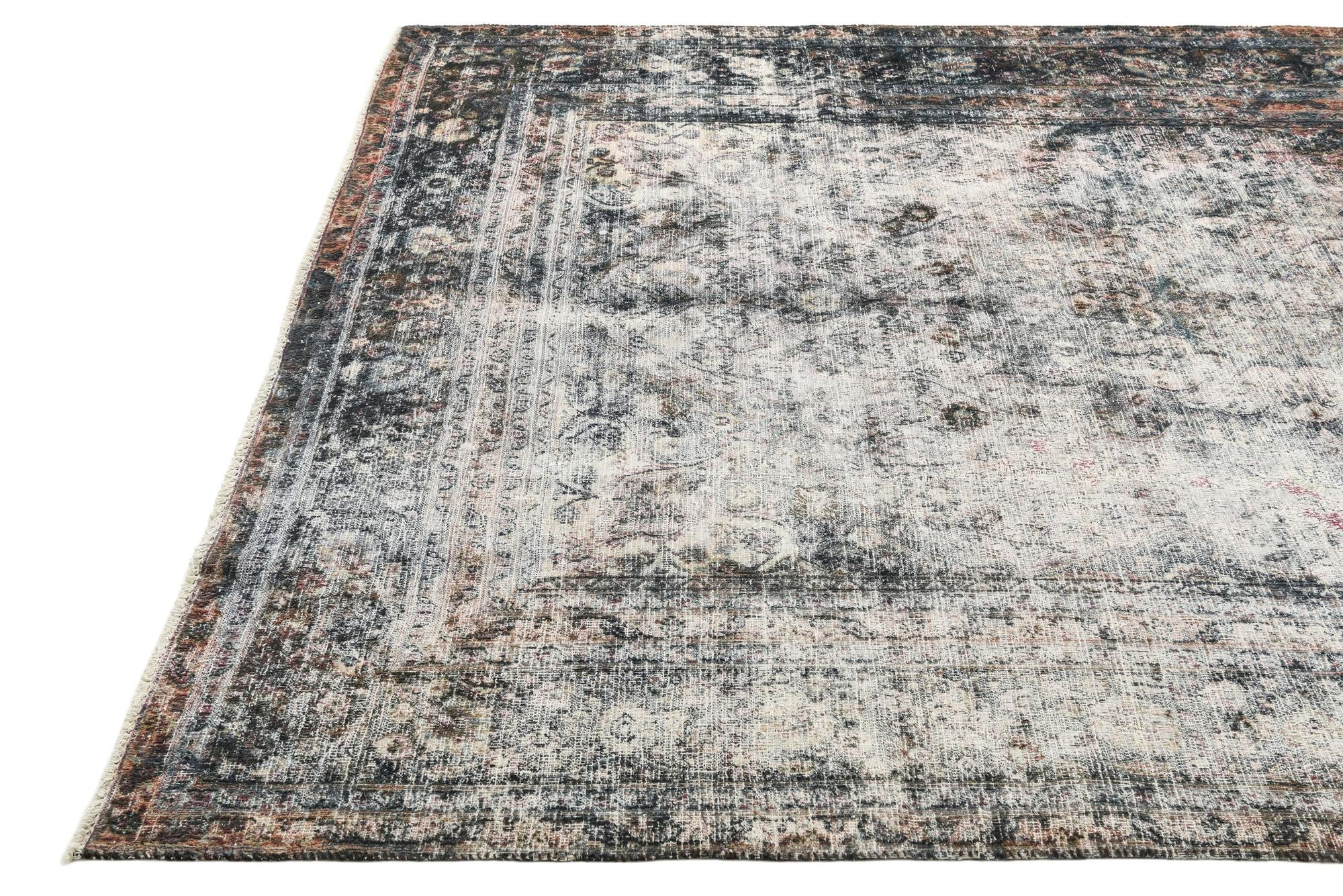 6' 8 x 10' 2 Hand Knotted Ultra Vintage Persian Wool Rug