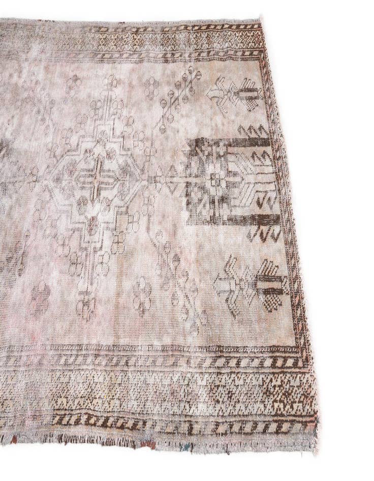 Detail image of 4' 2 x 5' 9  Hand Knotted Ultra Vintage Persian Wool Rug