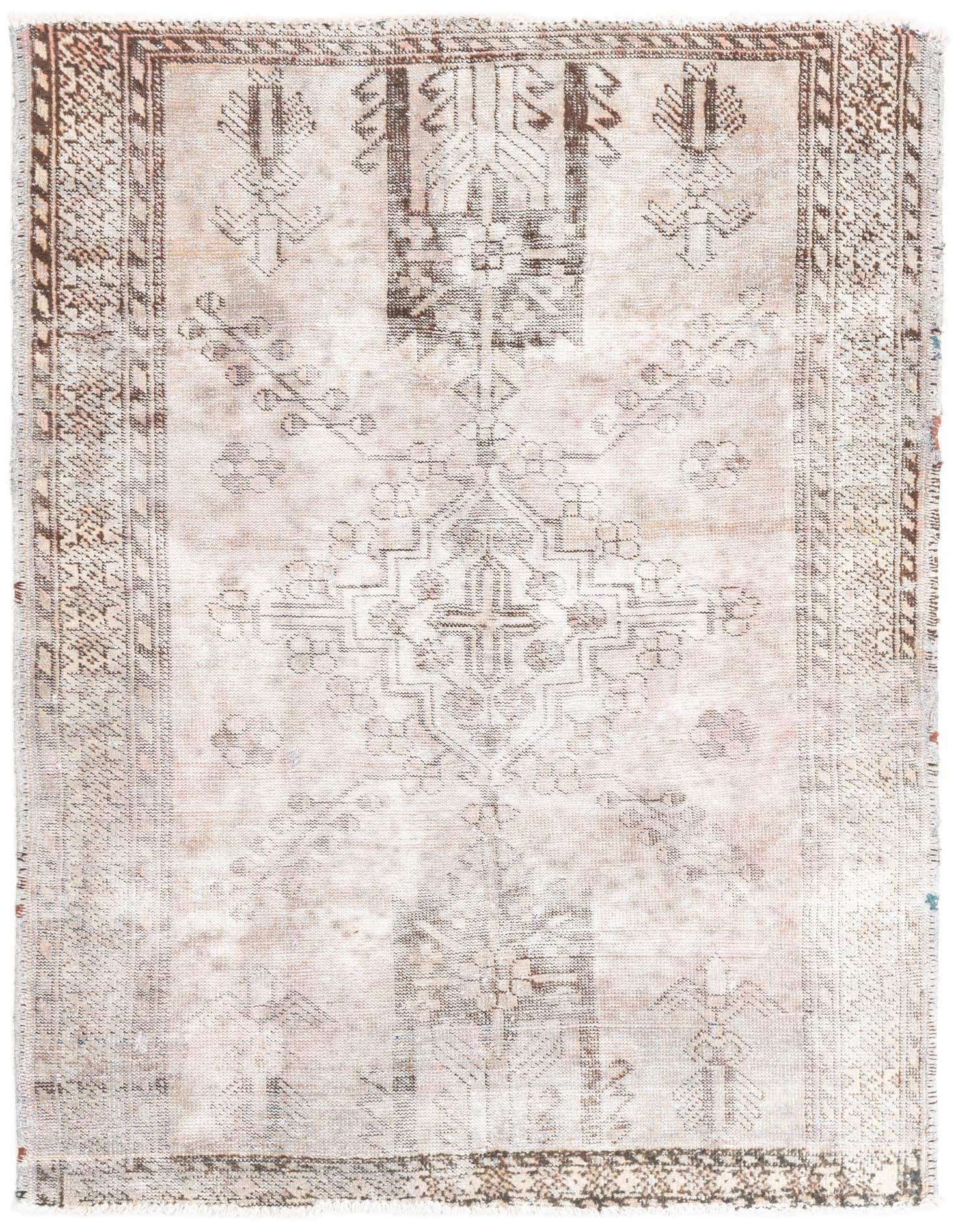 Primary image 4' 2 x 5' 9  Hand Knotted Ultra Vintage Persian Wool Rug