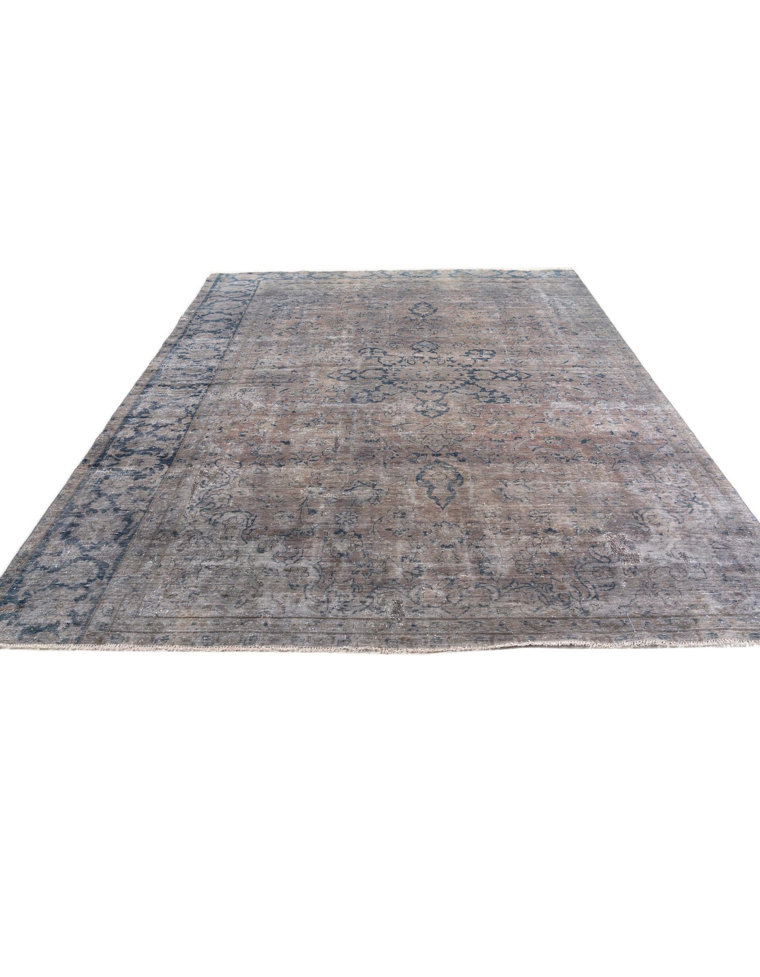 8' x 11' Hand Knotted Ultra Vintage Persian Wool Rug