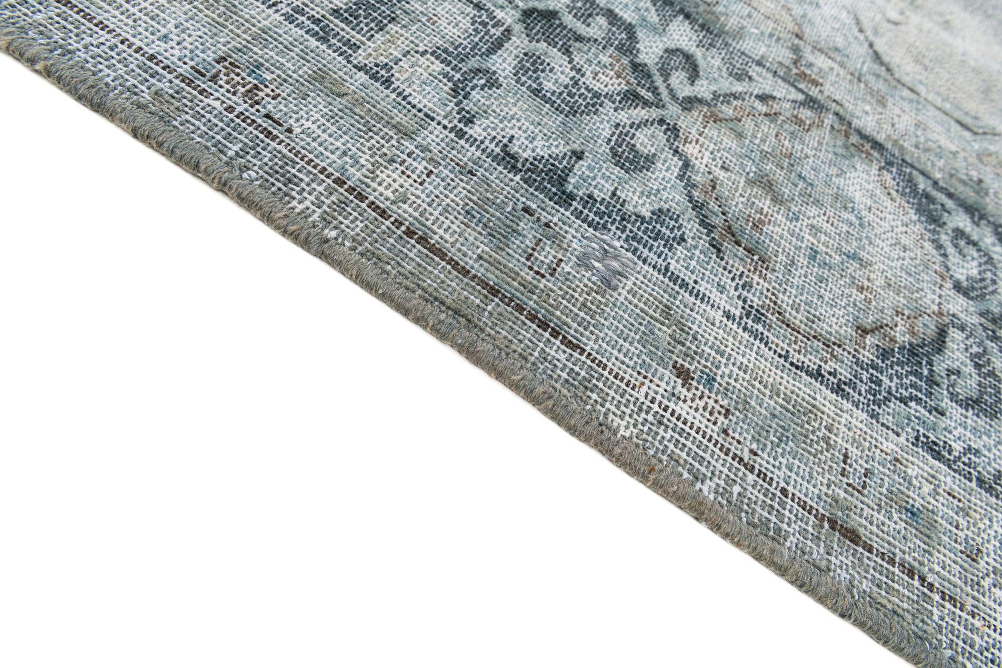 9' 3 x 11' 10 Hand Knotted Ultra Vintage Persian Wool Rug