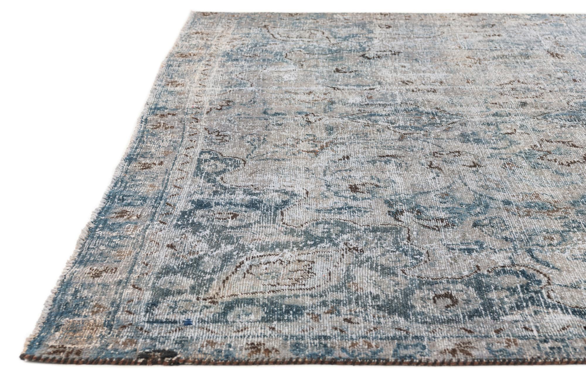 7' 3 x 10' 3 Hand Knotted Ultra Vintage Persian Wool Rug