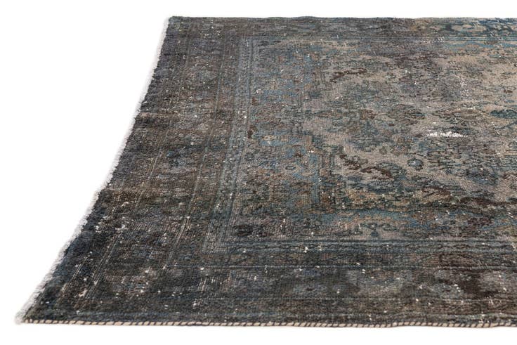Detail image of 6' 8 x 9' 9 Hand Knotted Ultra Vintage Persian Wool Rug