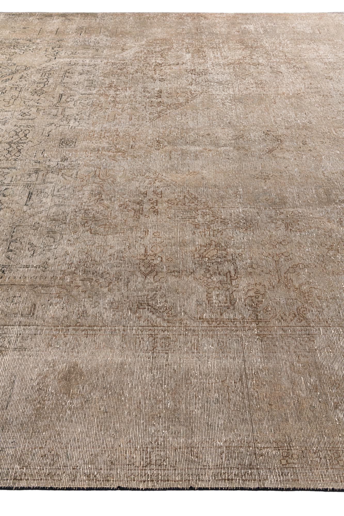 9' 7 x 12' 10 Hand Knotted Ultra Vintage Persian Wool Rug