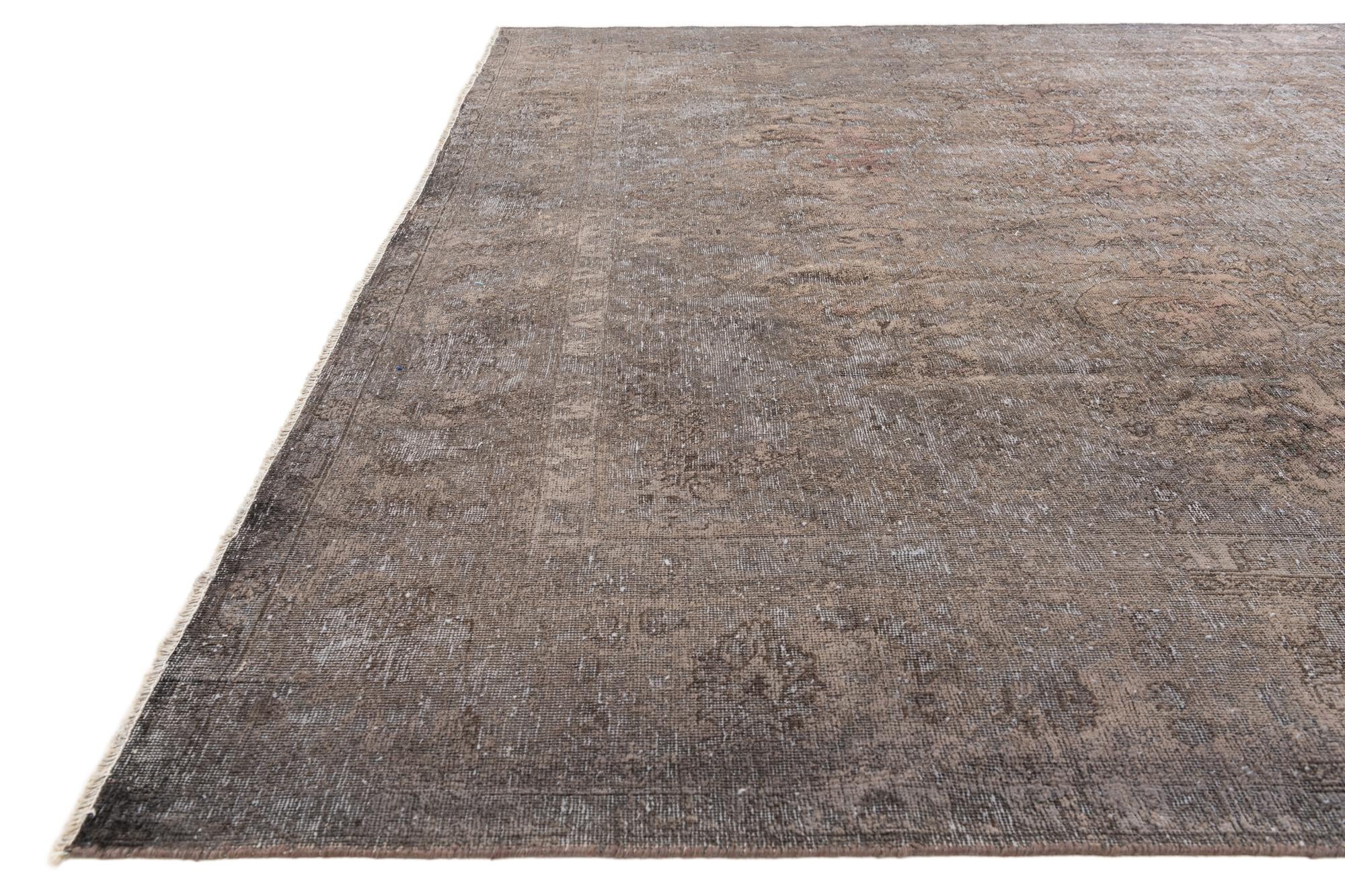 9' 8 x 12' 7 Hand Knotted Ultra Vintage Persian Wool Rug