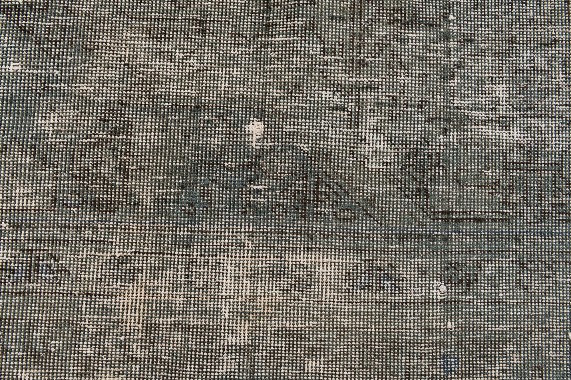 9' 5 x 12' 6 Hand Knotted Ultra Vintage Persian Wool Rug