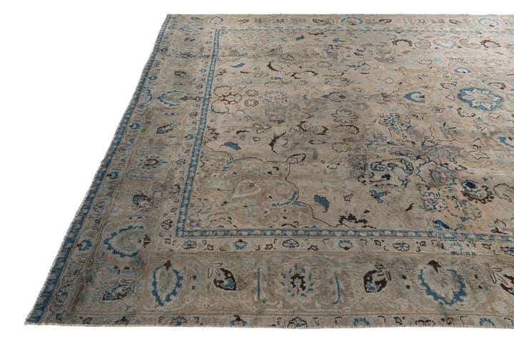 8' 5 x 13' Hand Knotted Ultra Vintage Persian Wool Rug
