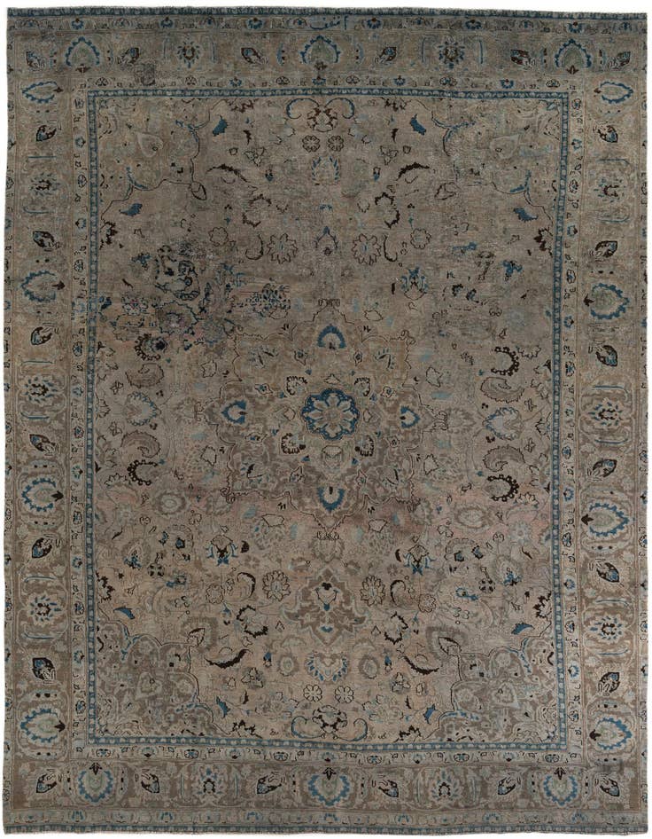Detail image of 8' 5 x 13' Hand Knotted Ultra Vintage Persian Wool Rug