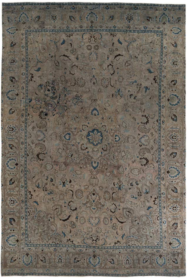 Detail image of 8' 5 x 13' Hand Knotted Ultra Vintage Persian Wool Rug