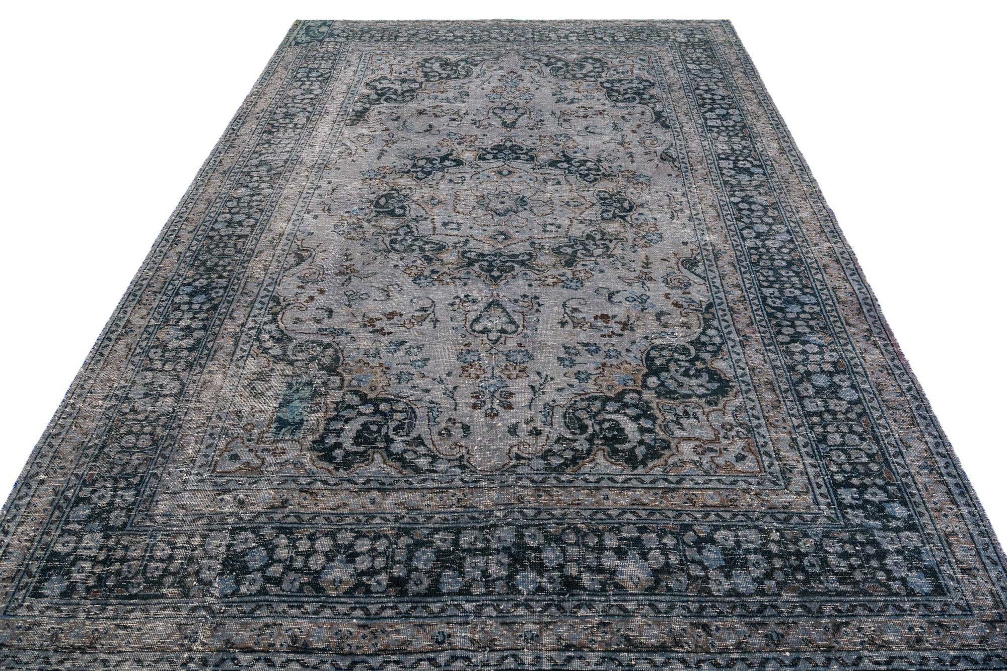 6' 8 x 9' 4 Hand Knotted Ultra Vintage Persian Wool Rug