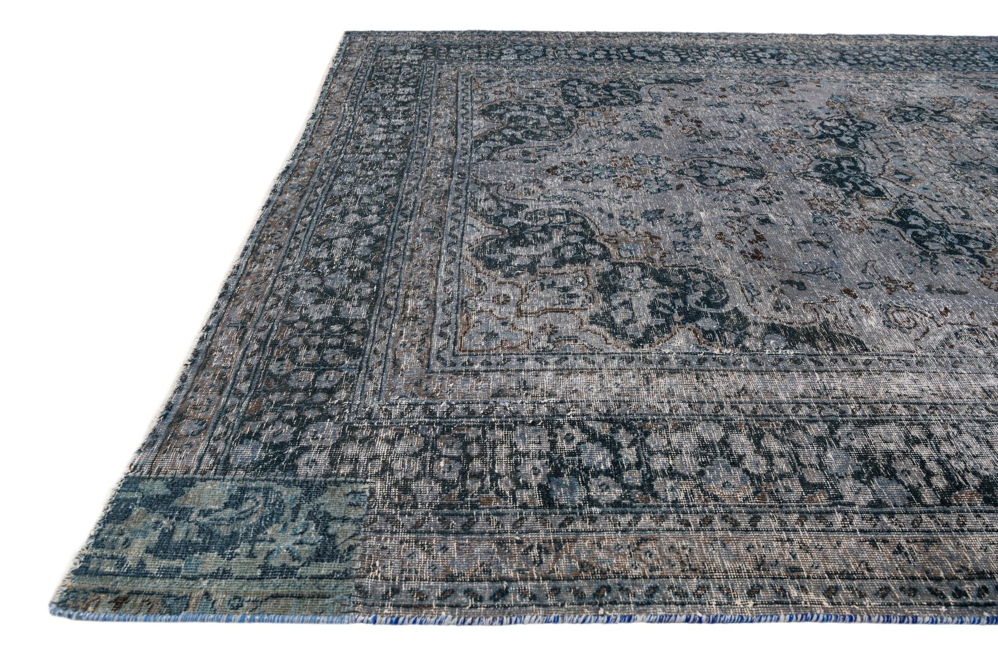 6' 8 x 9' 4 Hand Knotted Ultra Vintage Persian Wool Rug