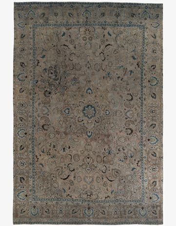 8' 5 x 13' Hand Knotted Ultra Vintage Persian Wool Rug