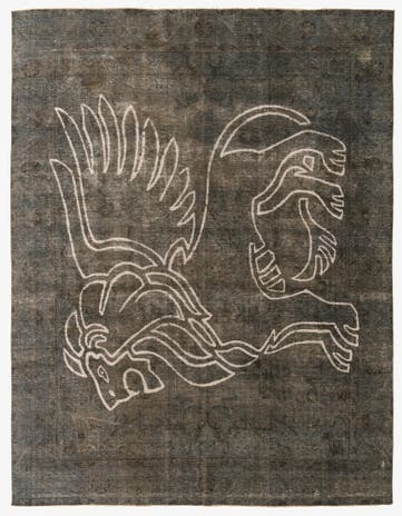 8' 10 x 11' 3 Hand Knotted Ultra Vintage Persian Wool Rug