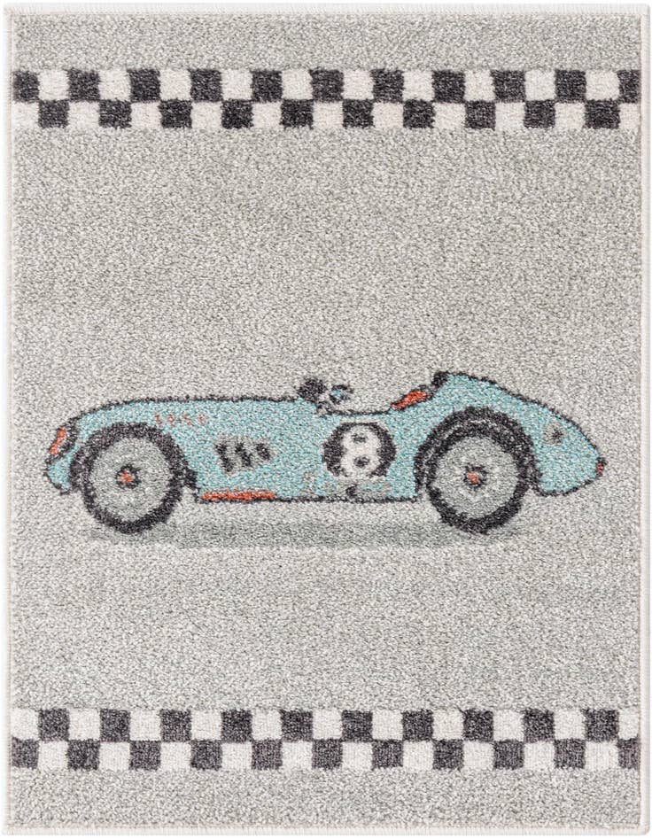 Detail image of 2' 2 x 3' Racecar Whimsy Kids Rug