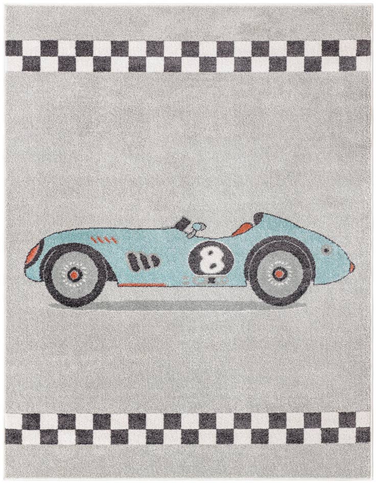Detail image of 5' 3 x 8' Racecar Whimsy Kids Rug