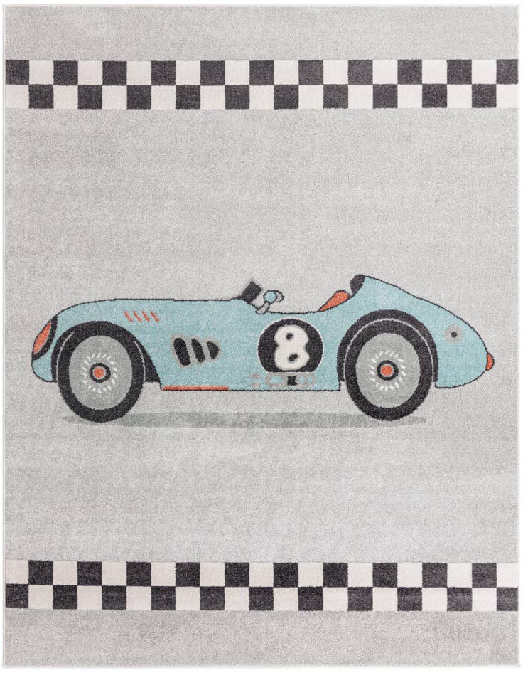 Detail image of 7' 10 x 10' Racecar Whimsy Kids Rug