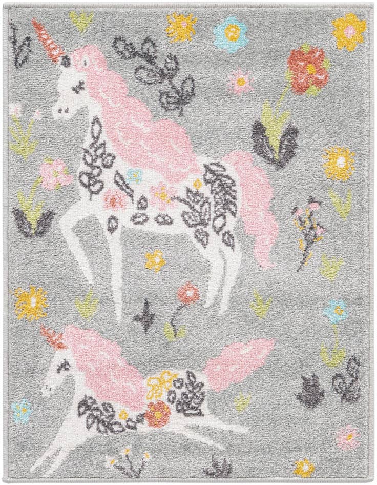 Detail image of 2' 2 x 3' Unicorns Whimsy Kids Rug