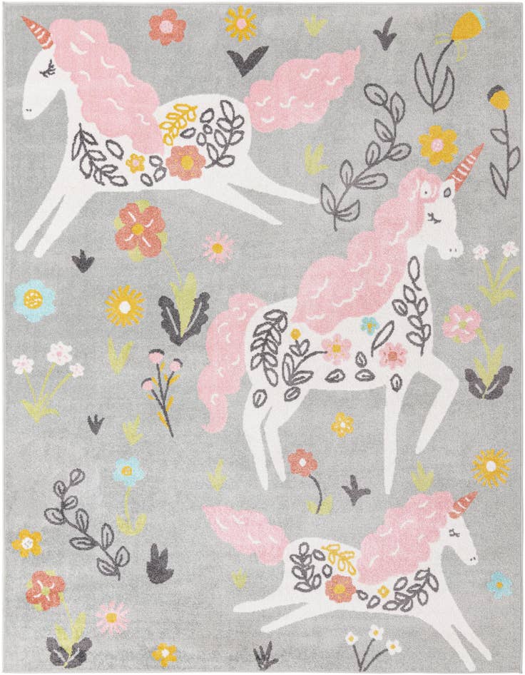 Detail image of 7' 10 x 10' Unicorns Whimsy Kids Rug