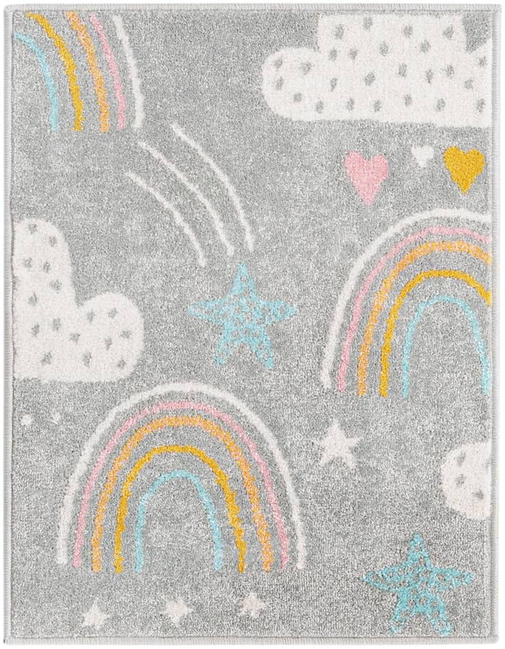 Detail image of 2' 2 x 3' Clouds and Rainbows Whimsy Kids Rug