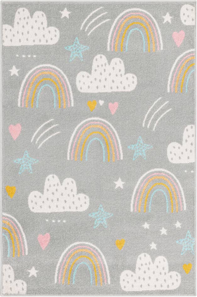 Detail image of 4' x 6' Clouds and Rainbows Whimsy Kids Rug