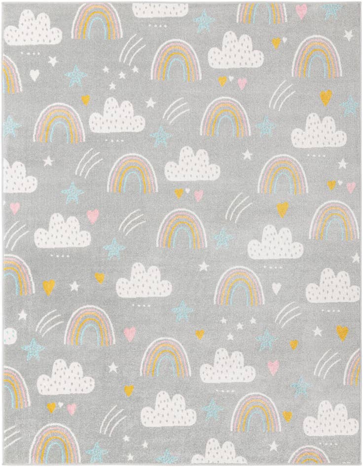 Detail image of 7' 10 x 10' Clouds and Rainbows Whimsy Kids Rug