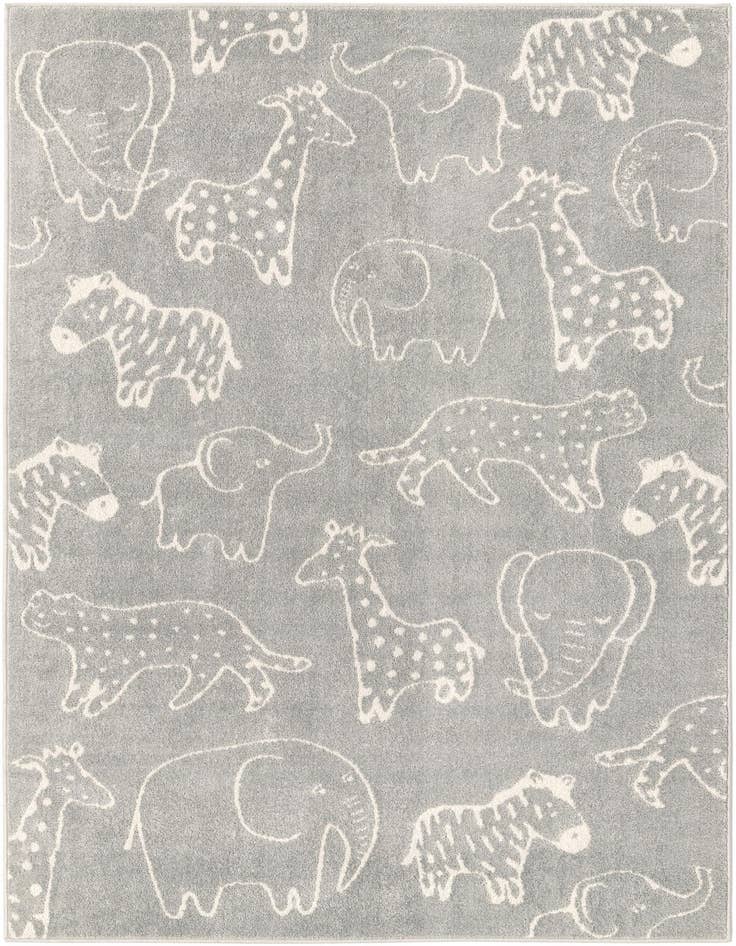 Detail image of 5' 3 x 8' Animals Whimsy Kids Rug