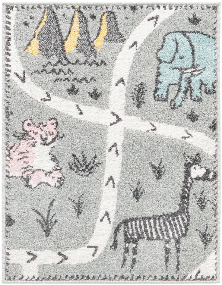 Detail image of 2' 2 x 3' Animals Whimsy Kids Rug
