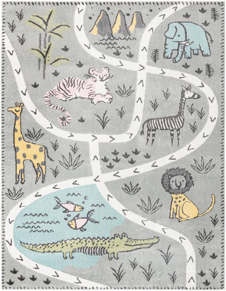 Detail image of 7' 10 x 10' Animals Whimsy Kids Rug