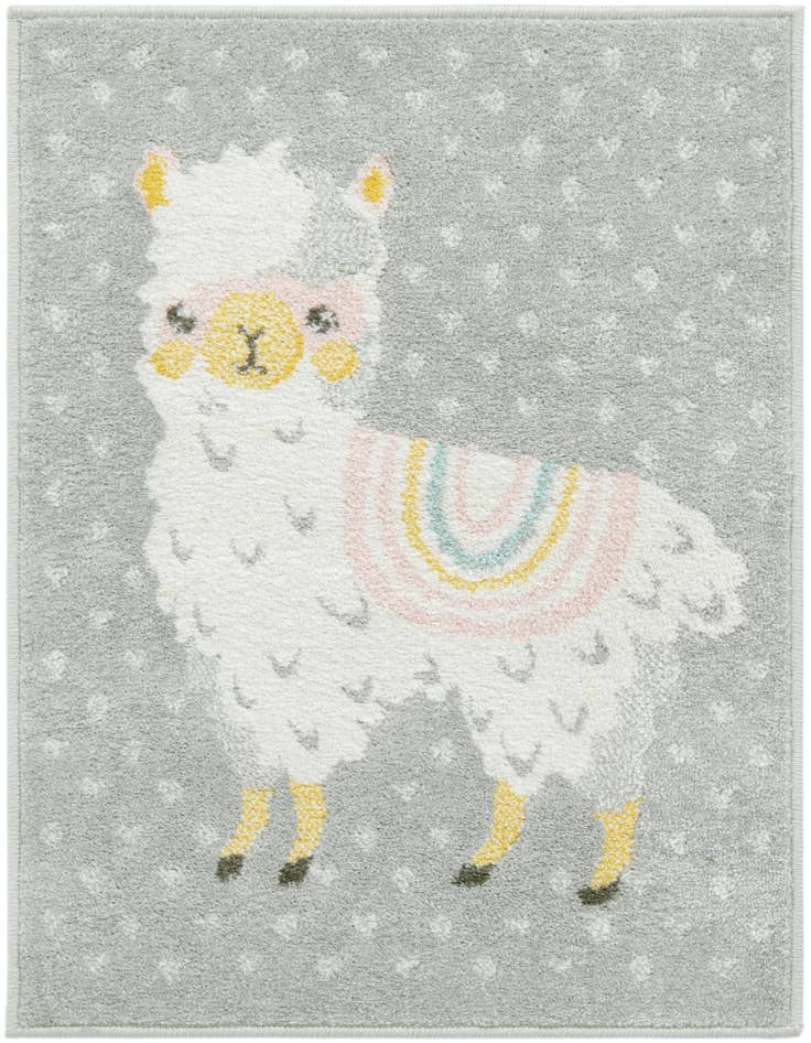 Detail image of 2' 2 x 3' Llama Whimsy Kids Rug