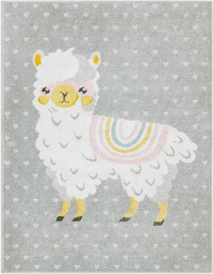 Detail image of 4' x 6' Llama Whimsy Kids Rug