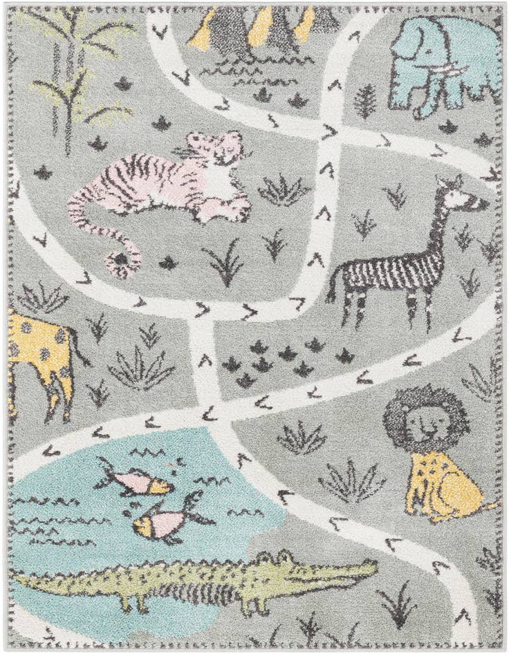Detail image of 3' 3 x 5' 3 Animals Whimsy Kids Rug