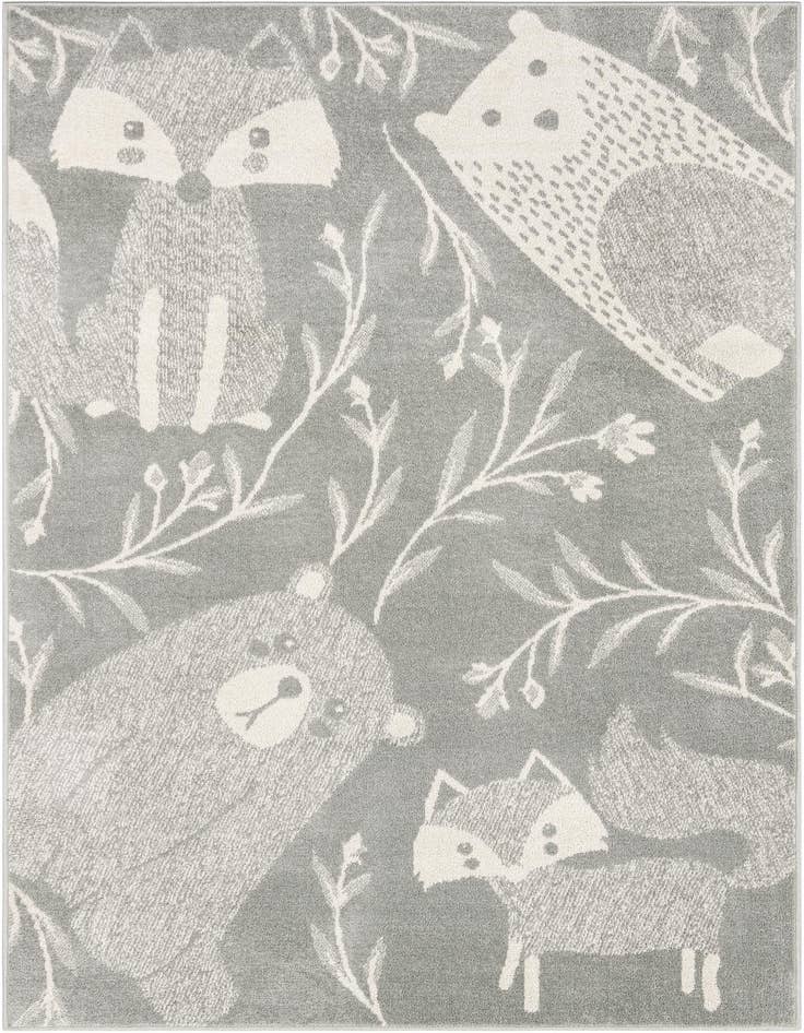 Detail image of 5' 3 x 8' Animals Whimsy Kids Rug