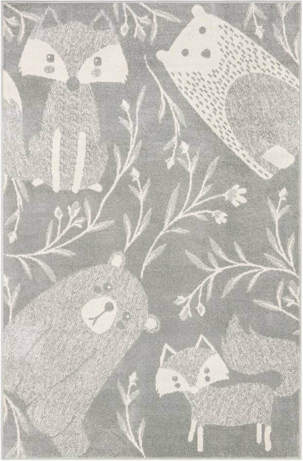 Detail image of 5' 3 x 8' Animals Whimsy Kids Rug