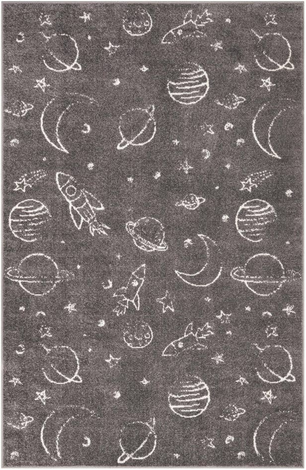 Detail image of 5' 3 x 8' Planets Whimsy Kids Rug