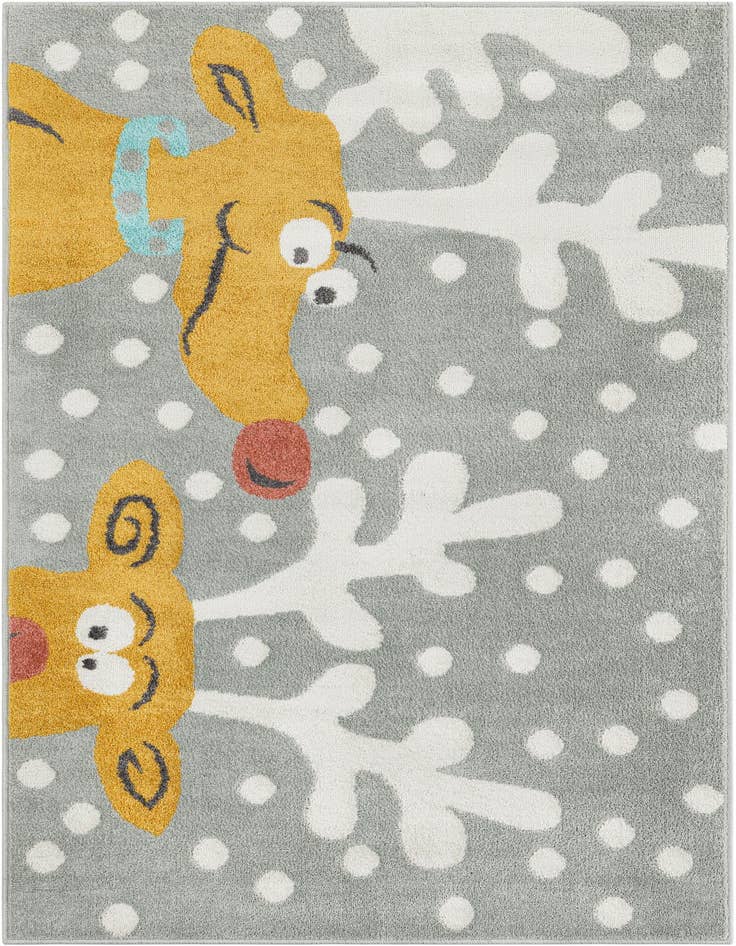 Detail image of 4' 1 x 6' 1 Reindeer Whimsy Kids Rug