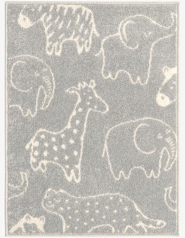 Gray Animals Whimsy Kids Rug