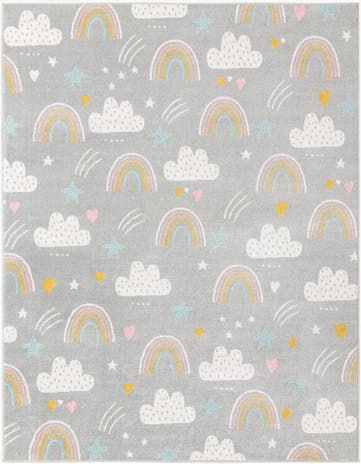 7' 10 x 10' Clouds and Rainbows Whimsy Kids Rug