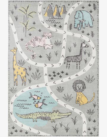 6' 1 x 9' Animals Whimsy Kids Rug