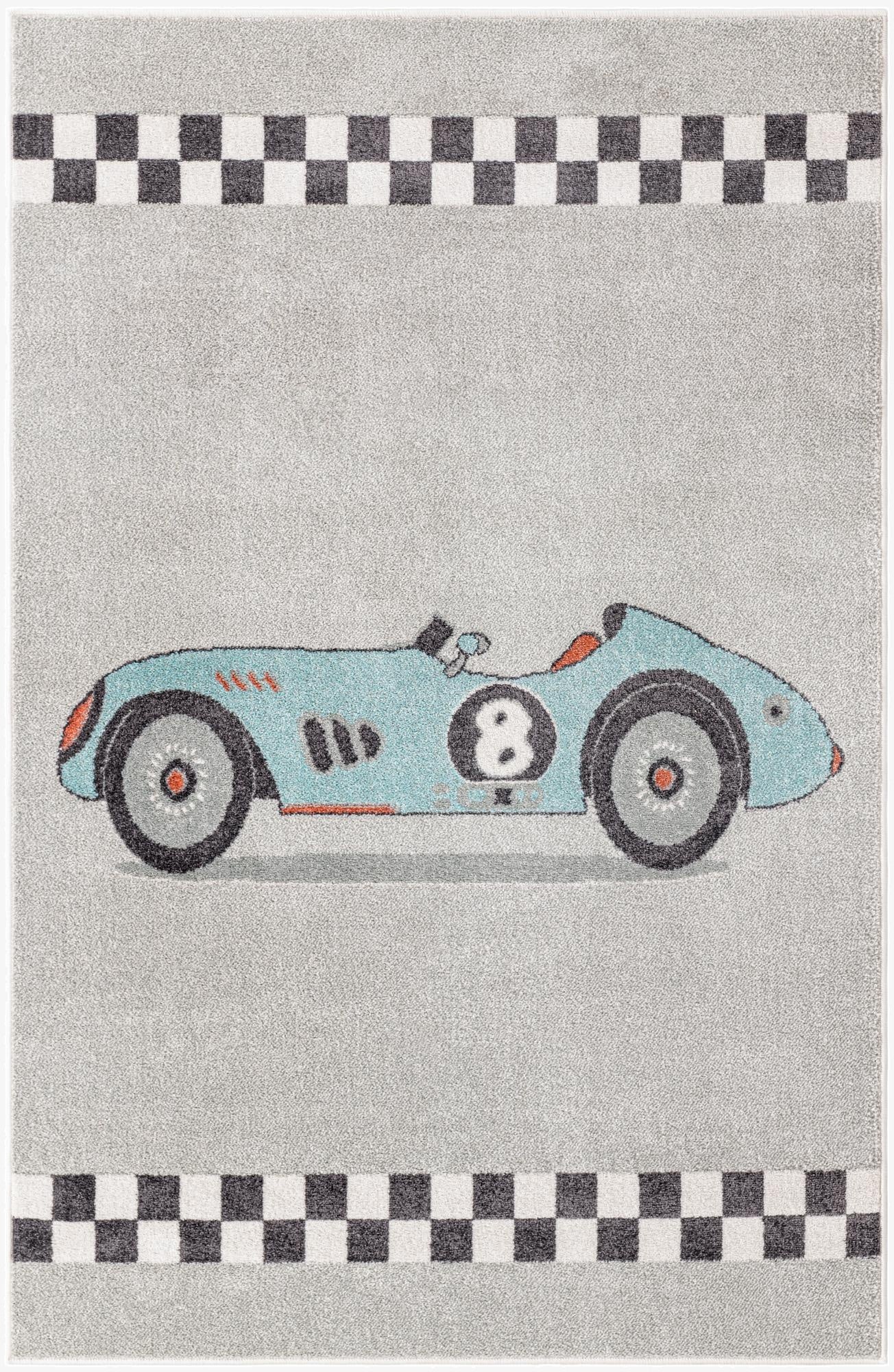 5' 3 x 8' Racecar Whimsy Kids Rug